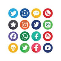 Social Media Icon Set Collection for websites and mobile applications. vector