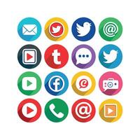 Social Media Icon Set Collection for websites and mobile applications. vector