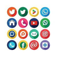 Social Media Icon Set Collection for websites and mobile applications. vector