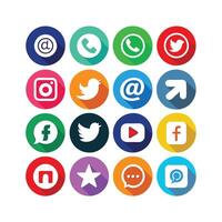 Social Media Icon Set Collection for websites and mobile applications. vector