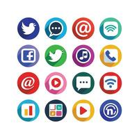 Social Media Icon Set Collection for websites and mobile applications. vector