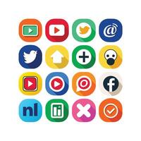 Social Media Icon Set Collection for websites and mobile applications. vector