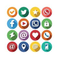 Social Media Icon Set Collection for websites and mobile applications. vector
