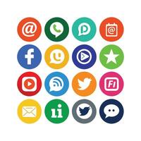 Social Media Icon Set Collection for websites and mobile applications. vector