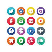 Social Media Icon Set Collection for websites and mobile applications. vector