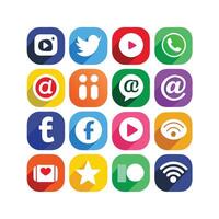 Social Media Icon Set Collection for websites and mobile applications. vector