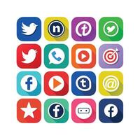 Social Media Icon Set Collection for websites and mobile applications. vector