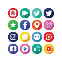 Social Media Icon Set Collection for websites and mobile applications. vector