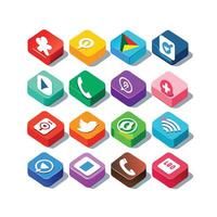 Social Media Icon Set Collection for websites and mobile applications. vector