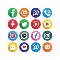 Social Media Icon Set Collection for websites and mobile applications. vector