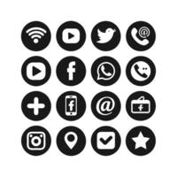 Social Media Icon Set Collection for websites and mobile applications. vector