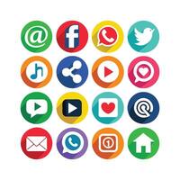 Social Media Icon Set Collection for websites and mobile applications. vector