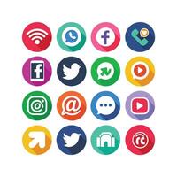 Social Media Icon Set Collection for websites and mobile applications. vector