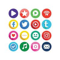 Social Media Icon Set Collection for websites and mobile applications. vector