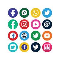 Social Media Icon Set Collection for websites and mobile applications. vector