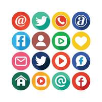 Social Media Icon Set Collection for websites and mobile applications. vector