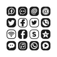 Social Media Icon Set Collection for websites and mobile applications. vector