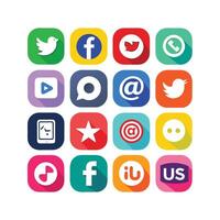 Social Media Icon Set Collection for websites and mobile applications. vector