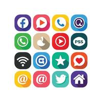 Social Media Icon Set Collection for websites and mobile applications. vector