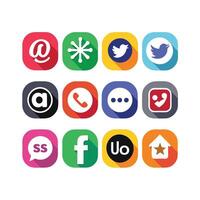Social Media Icon Set Collection for websites and mobile applications. vector