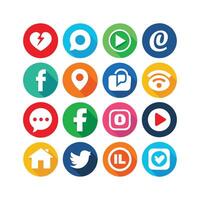 Social Media Icon Set Collection for websites and mobile applications. vector