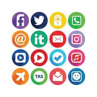 Social Media Icon Set Collection for websites and mobile applications. vector
