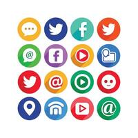 Social Media Icon Set Collection for websites and mobile applications. vector
