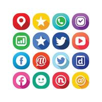 Social Media Icon Set Collection for websites and mobile applications. vector