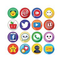 Social Media Icon Set Collection for websites and mobile applications. vector