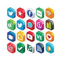 Social Media Icon Set Collection for websites and mobile applications. vector