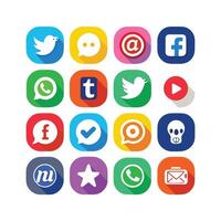 Social Media Icon Set Collection for websites and mobile applications. vector