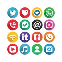 Social Media Icon Set Collection for websites and mobile applications. vector