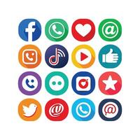 Social Media Icon Set Collection for websites and mobile applications. vector
