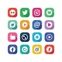 Social Media Icon Set Collection for websites and mobile applications. vector