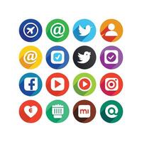 Social Media Icon Set Collection for websites and mobile applications. vector