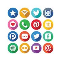 Social Media Icon Set Collection for websites and mobile applications. vector