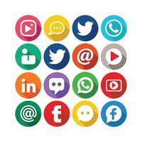 Social Media Icon Set Collection for websites and mobile applications. vector