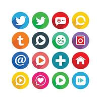 Social Media Icon Set Collection for websites and mobile applications. vector