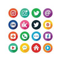 Social Media Icon Set Collection for websites and mobile applications. vector
