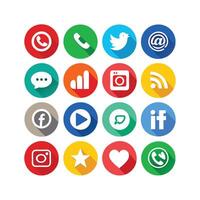 Social Media Icon Set Collection for websites and mobile applications. vector