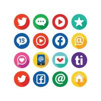 Social Media Icon Set Collection for websites and mobile applications. vector