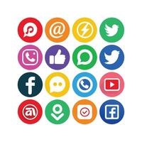Social Media Icon Set Collection for websites and mobile applications. vector