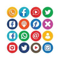Social Media Icon Set Collection for websites and mobile applications. vector