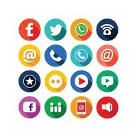 Social Media Icon Set Collection for websites and mobile applications. vector