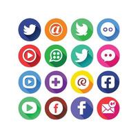 Social Media Icon Set Collection for websites and mobile applications. vector