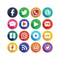 Social Media Icon Set Collection for websites and mobile applications. vector
