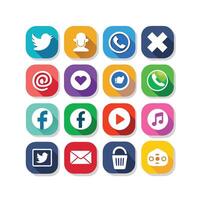Social Media Icon Set Collection for websites and mobile applications. vector