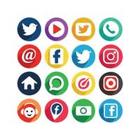 Social Media Icon Set Collection for websites and mobile applications. vector