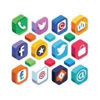 Social Media Icon Set Collection for websites and mobile applications. vector