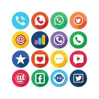 Social Media Icon Set Collection for websites and mobile applications. vector
